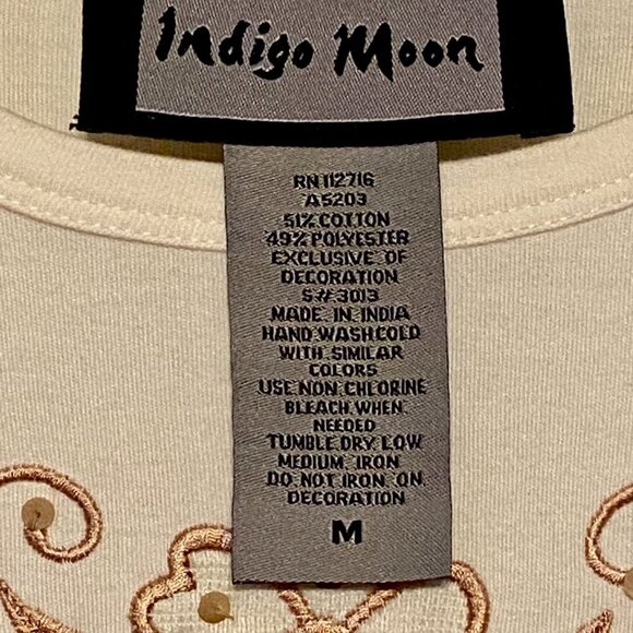 Indigo Moon Beaded, Lace, sequined, Embroidered Women’s Blazer and Blouse Size M - Picture 13 of 13